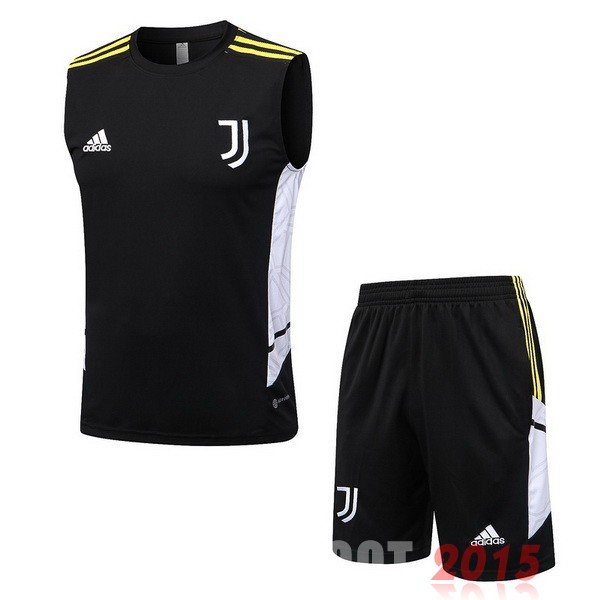 Maillot De Foot Entrainement Sans Manches Ensemble Complet Juventus 22/23 Noir Blanc