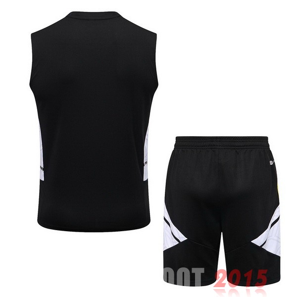Maillot De Foot Entrainement Sans Manches Ensemble Complet Juventus 22/23 Noir Blanc