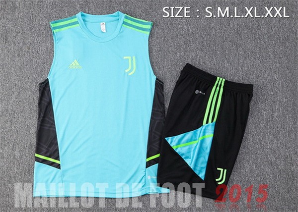 Maillot De Foot Entrainement Sans Manches Ensemble Complet Juventus 22/23 Vert Noir
