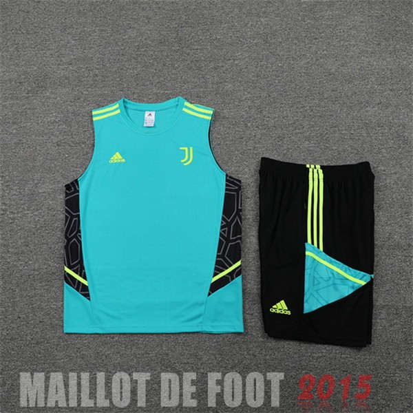 Maillot De Foot Entrainement Sans Manches Ensemble Complet Juventus 22/23 Vert Noir
