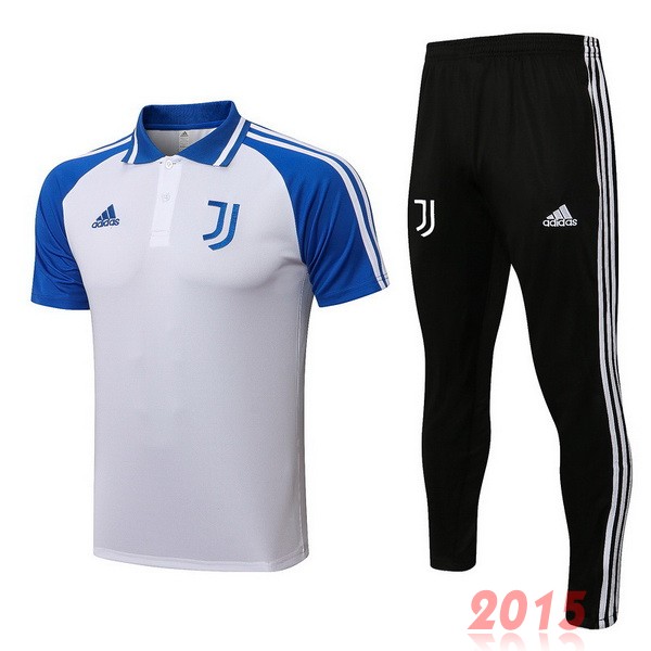 Maillot De Foot Ensemble Complet Polo Juventus 2021 2022 Blanc Bleu Noir