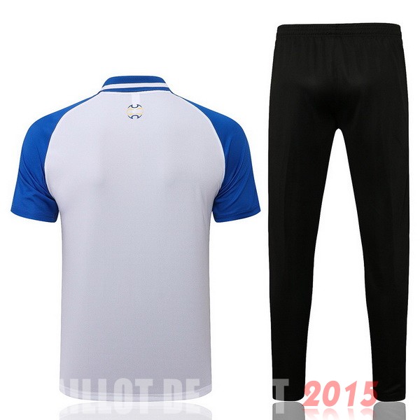 Maillot De Foot Ensemble Complet Polo Juventus 2021 2022 Blanc Bleu Noir