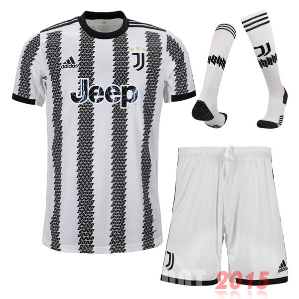 Maillot De Foot Domicile Maillot Pantalon Chaussette Juventus 22/23 Blanc Noir