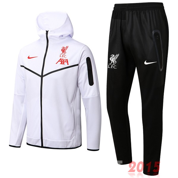 Maillot De Foot Sweat Shirt Capuche Liverpool 22/23 Blanc Noir