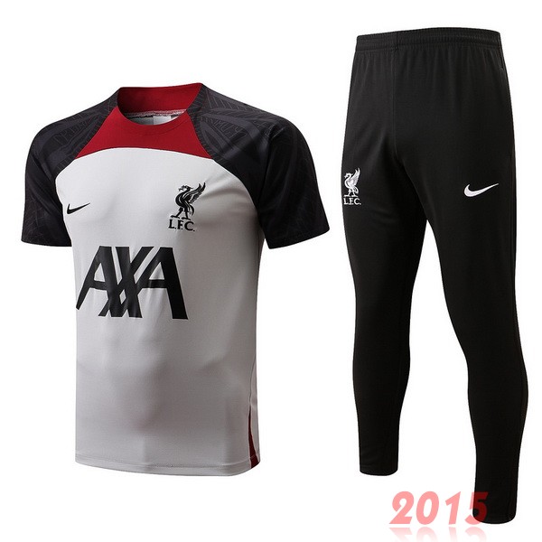 Maillot De Foot Entrainement Ensemble Complet Liverpool 22/23 Blanc Noir Rouge