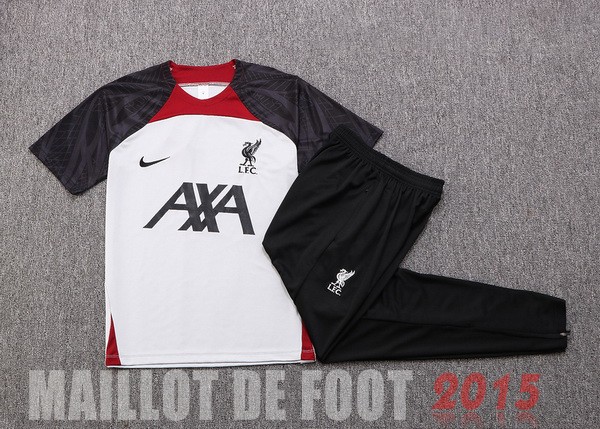 Maillot De Foot Entrainement Ensemble Complet Liverpool 22/23 Blanc Noir Rouge