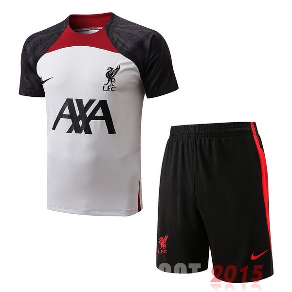 Maillot De Foot Entrainement Ensemble Complet Liverpool 22/23 Blanc Rouge Noir