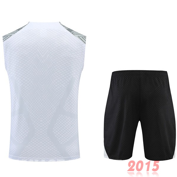 Maillot De Foot Entrainement Sans Manches Ensemble Complet Liverpool 22/23 Blanc Gris Noir