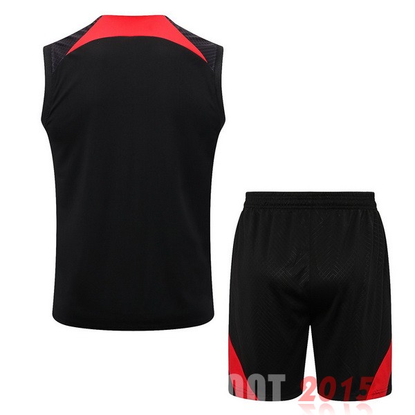 Maillot De Foot Entrainement Sans Manches Ensemble Complet Liverpool 22/23 Noir I Rouge