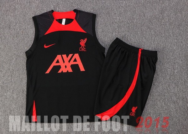 Maillot De Foot Entrainement Sans Manches Ensemble Complet Liverpool 22/23 Noir I Rouge