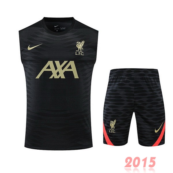 Maillot De Foot Entrainement Sans Manches Ensemble Complet Liverpool 22/23 Noir Jaune