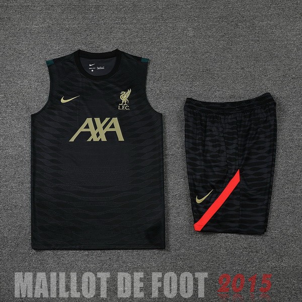 Maillot De Foot Entrainement Sans Manches Ensemble Complet Liverpool 22/23 Noir Jaune