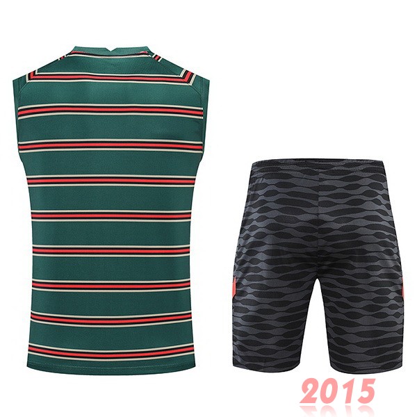Maillot De Foot Entrainement Sans Manches Ensemble Complet Liverpool 22/23 Vert Noir