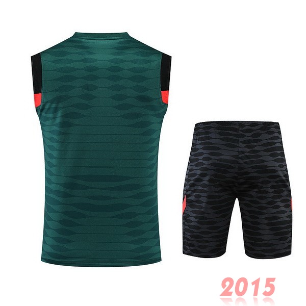 Maillot De Foot Entrainement Sans Manches Ensemble Complet Liverpool 22/23 Vert Noir Jaune