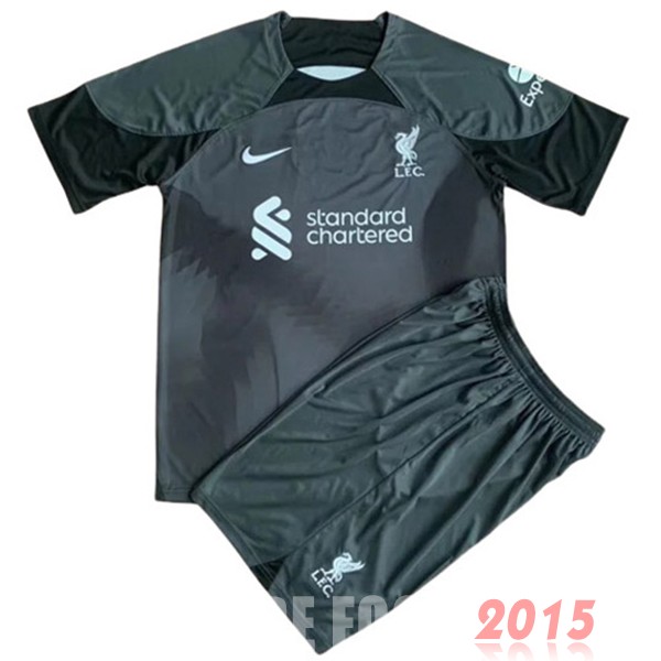 Maillot De Foot Gardien Conjunto De Enfant Liverpool 22/23 Noir