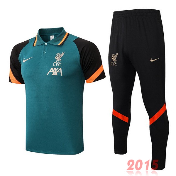 Maillot De Foot Ensemble Complet Polo Liverpool 2021 2022 Vert Noir Orange