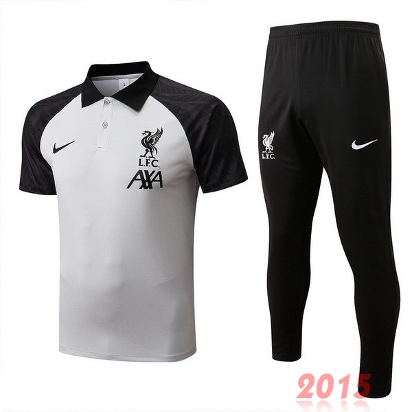 Maillot De Foot Ensemble Complet Polo Liverpool 22/23 Blanc Noir