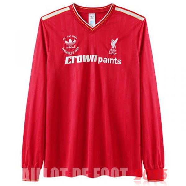 Maillot De Foot Domicile Manches Longues Liverpool Rétro 1985 1986 Rouge