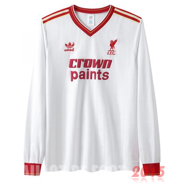 Maillot De Foot Exterieur Manches Longues Liverpool Rétro 1985 1986 Blanc