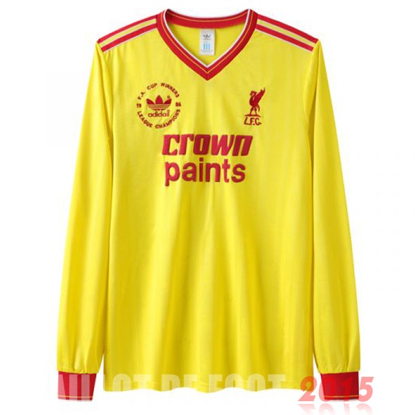 Maillot De Foot Third Manches Longues Liverpool Rétro 1985 1986 Jaune