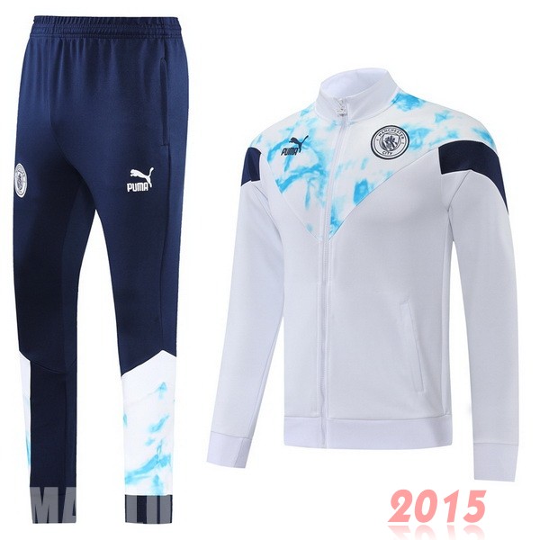 Maillot De Foot Survêtements Manchester City 22/23 Blanc Bleu