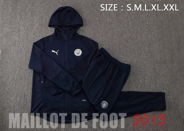 Maillot De Foot Sweat Shirt Capuche Manchester City 2021 2022 Bleu Marine