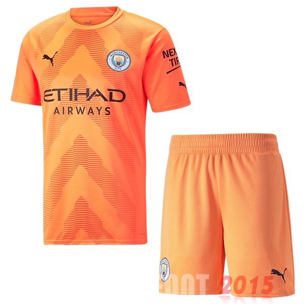 Maillot De Foot Gardien Conjunto De Enfant Manchester City 22/23 Orange