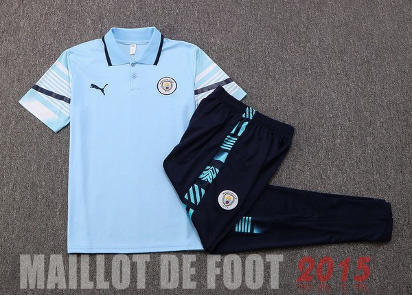 Maillot De Foot Ensemble Complet Polo Manchester City 22/23 Bleu Clair