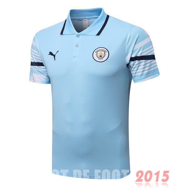 Maillot De Foot Polo Manchester City 22/23 Bleu Clair