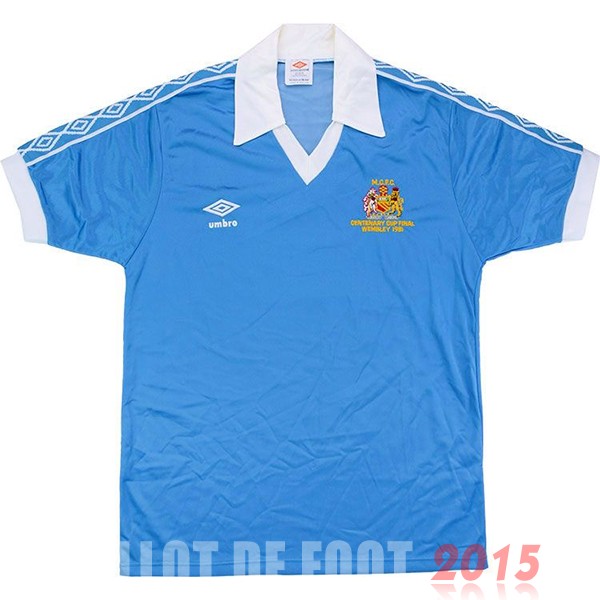 Maillot De Foot Domicile Maillot Manchester City Rétro 1981 Bleu