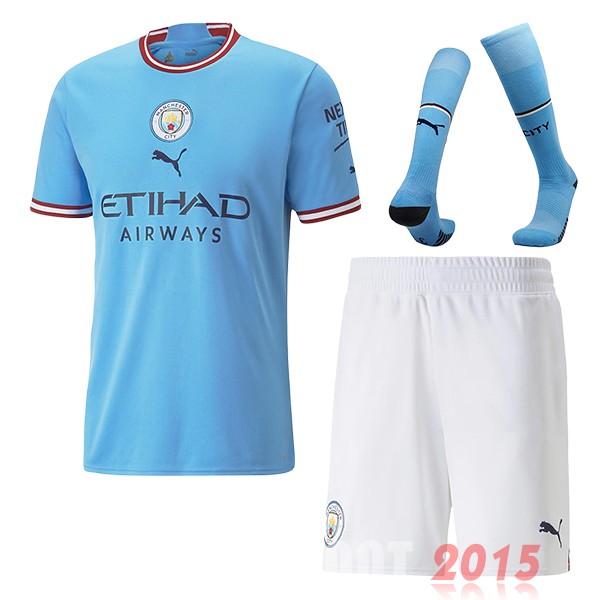 Maillot De Foot Domicile Maillot Pantalon Chaussette Manchester City 22/23 Bleu