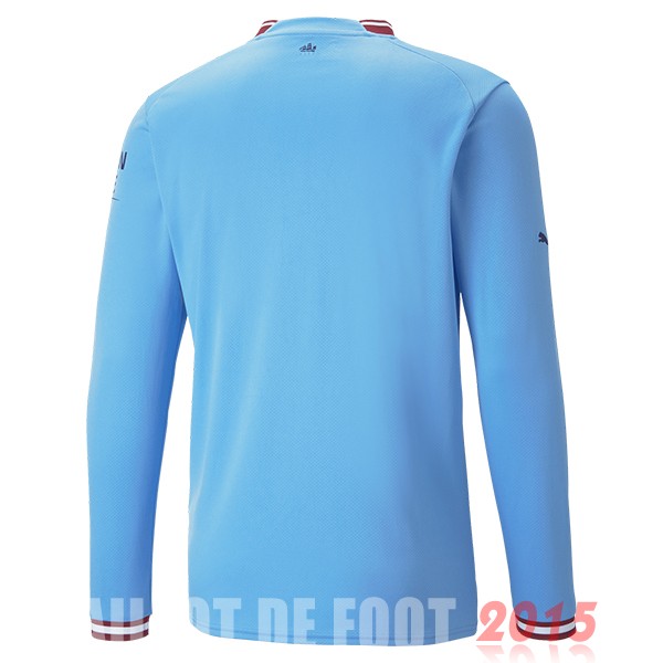 Maillot De Foot Thailande Domicile Manches Longues Manchester City 22/23 Bleu