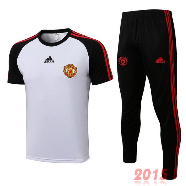 Maillot De Foot Entrainement Ensemble Complet Manchester United 2021 2022 Blanc I Noir