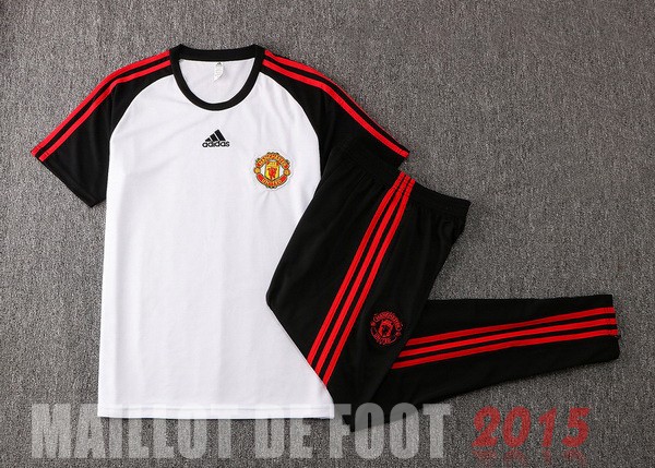 Maillot De Foot Entrainement Ensemble Complet Manchester United 2021 2022 Blanc I Noir