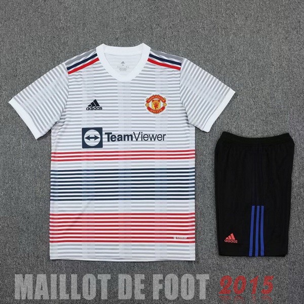 Maillot De Foot Entrainement Ensemble Complet Manchester United 22/23 Blanc Noir