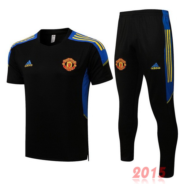 Maillot De Foot Entrainement Ensemble Complet Manchester United 22/23 Noir Bleu Jaune