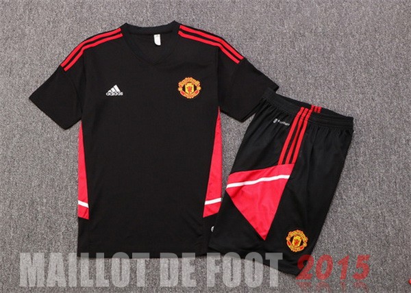 Maillot De Foot Entrainement Ensemble Complet Manchester United 22 23 Noir I Rouge