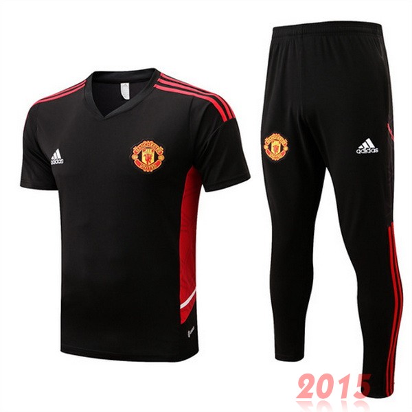 Maillot De Foot Entrainement Ensemble Complet Manchester United 22/23 Noir Rouge