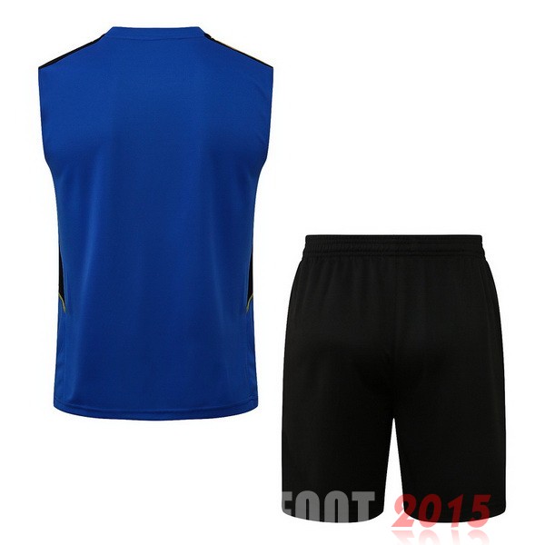 Maillot De Foot Entrainement Sans Manches Ensemble Complet Manchester United 22/23 Bleu Noir
