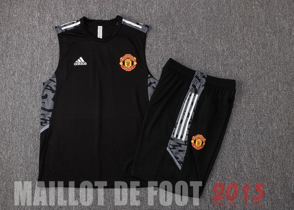 Maillot De Foot Entrainement Sans Manches Ensemble Complet Manchester United 22/23 Noir