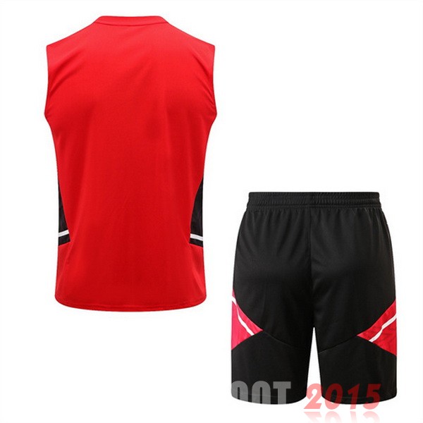 Maillot De Foot Entrainement Sans Manches Ensemble Complet Manchester United 22/23 Rouge III Noir