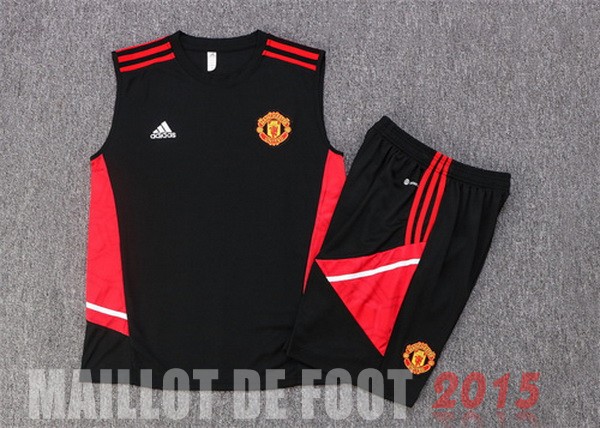 Maillot De Foot Entrainement Sans Manches Ensemble Complet Manchester United 22/23 Rouge II Noir