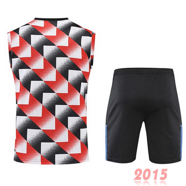Maillot De Foot Entrainement Sans Manches Ensemble Complet Manchester United 22/23 Rouge Noir
