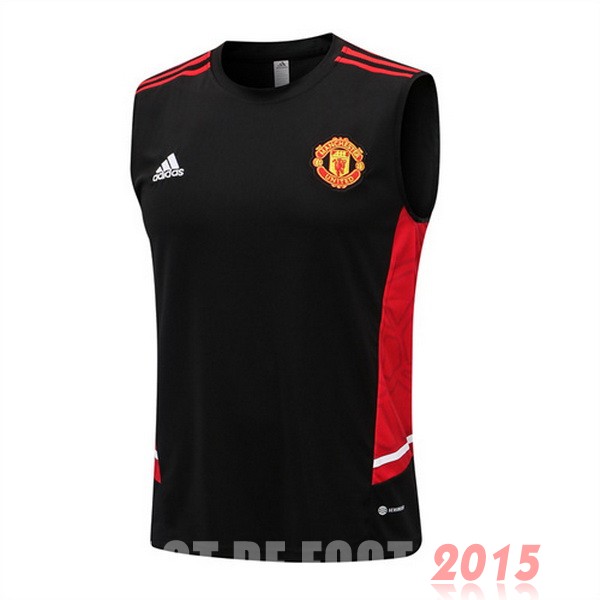 Maillot De Foot Entrainement Sans Manches Manchester United 22/23 Noir Rouge