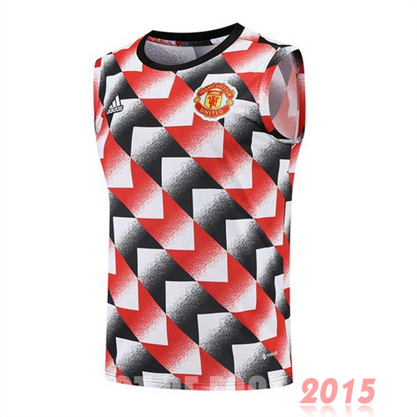 Maillot De Foot Entrainement Sans Manches Manchester United 22/23 Rouge Noir