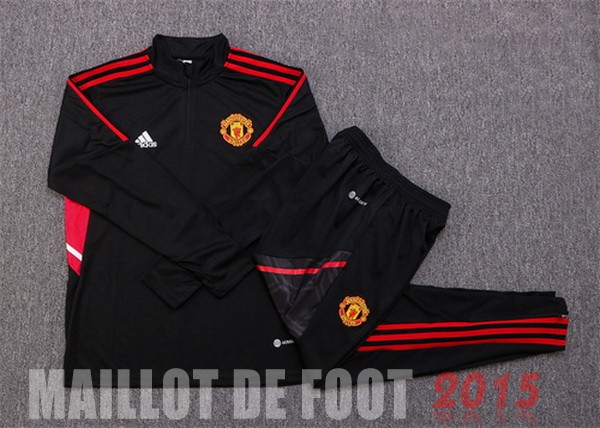 Maillot De Foot Survêtements Enfant Manchester United 22/23 Noir Rouge