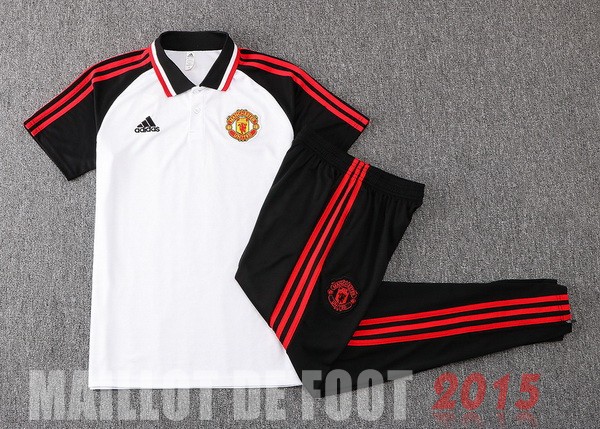 Maillot De Foot Ensemble Complet Polo Manchester United 22/23 Blanc Noir Rouge