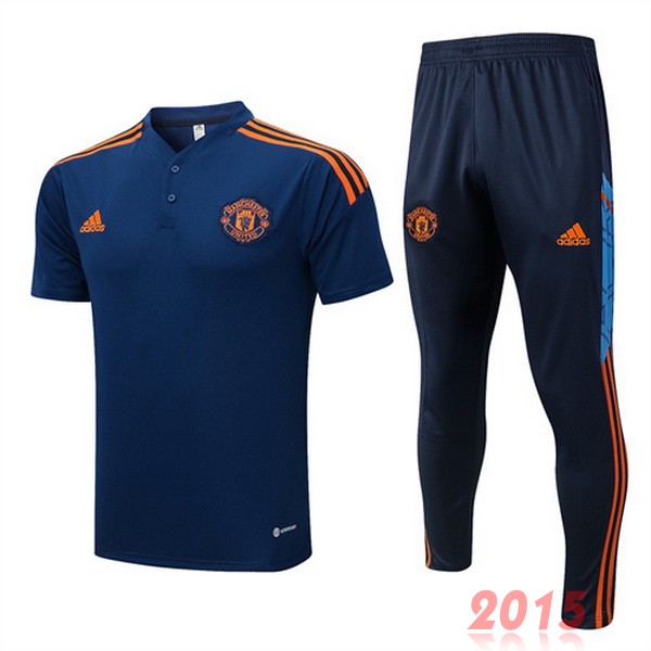 Maillot De Foot Ensemble Complet Polo Manchester United 22/23 Bleu Orange