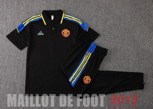 Maillot De Foot Ensemble Complet Polo Manchester United 22/23 Noir Jaune