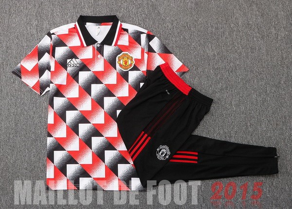 Maillot De Foot Ensemble Complet Polo Manchester United 22/23 Rouge Blanc Noir